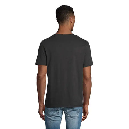 Tricou uni odyssey negru cu mânecă scurtă și guler rotund din bumbac 170g perfect pentru uz casual