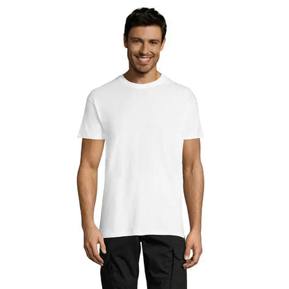 Tricou uni regent 150g bumbac alb cu guler rotund pentru utilizare casual