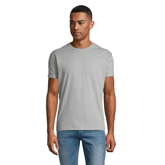 Tricou uni regent 150g bărbați, gri deschis, cu guler rotund, mâneci scurte, țesătură moale din bumbac blend