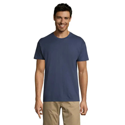 Tricou uni regent 150g bleumarin din bumbac cu decolteu rotund clasic pentru uz cotidian