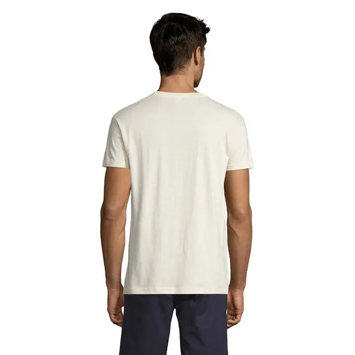 Tricou uni regent 150g crem cu maneci scurte din bumbac cu decolteu simplu rotund