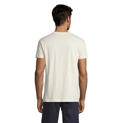 Tricou uni regent 150g crem cu maneci scurte din bumbac cu decolteu simplu rotund