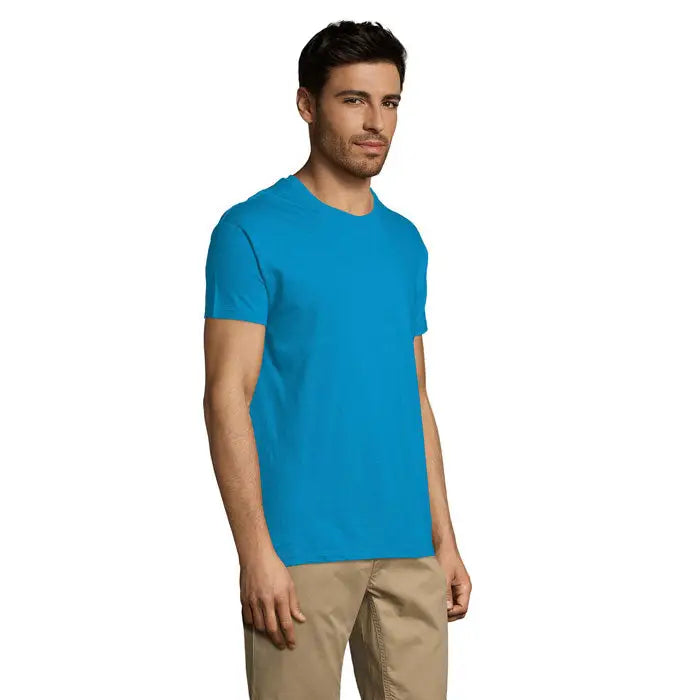 Tricou uni regent 150g albastru vibrant din bumbac moale cu guler rotund pentru uz casual