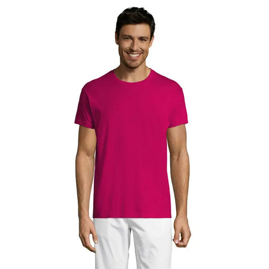 Tricou uni regent 150g magenta vibrant din bumbac moale cu design clasic simplu