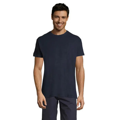 Tricou uni regent 150g bleumarin cu decolteu rotund din bumbac pentru uz casual