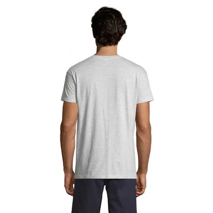 Tricou uni regent 150g heather gray cu mânecă scurtă și guler rotund din material moale și respirabil