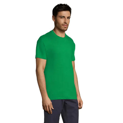 Tricou uni regent 150g verde vibrant cu mâneci scurte și guler rotund din bumbac moale