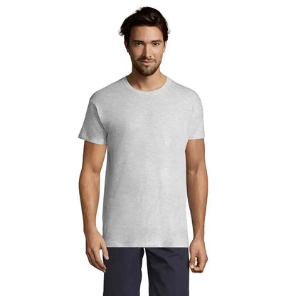 Tricou uni regent 150g gri deschis cu mânecă scurtă și textură subtilă pentru uz casual