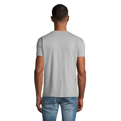 Tricou uni regent 150g gri deschis cu mânecă scurtă și guler rotund din bumbac moale