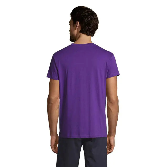 Tricou uni regent 150g de culoare mov cu mâneci scurte și guler rotund din material de calitate