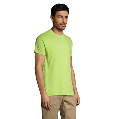 Tricou uni regent 150g pentru bărbați în culoare verde neon cu mâneci scurte și guler rotund din material ușor