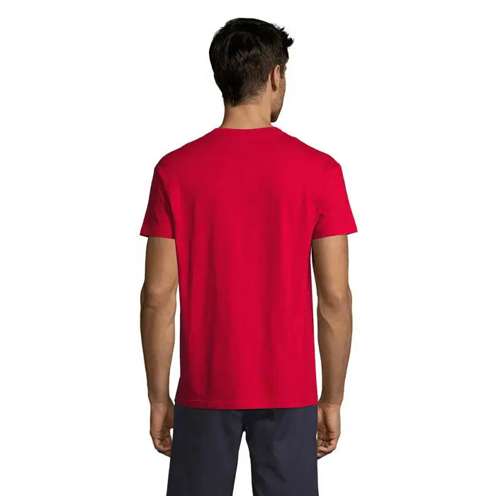 Tricou uni regent 150g rosu vibrant cu maneci scurte si guler rotund din bumbac moale