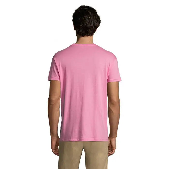 Tricou unic regent 150g roz pal din bumbac cu mâneci scurte și guler rotund moale