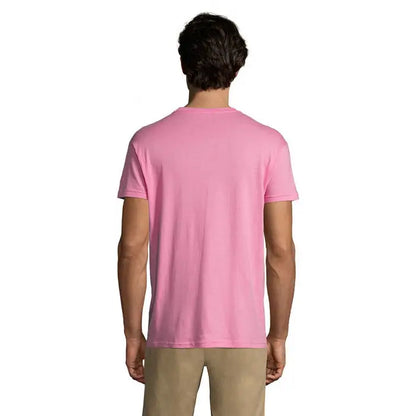 Tricou unic regent 150g roz pal din bumbac cu mâneci scurte și guler rotund moale
