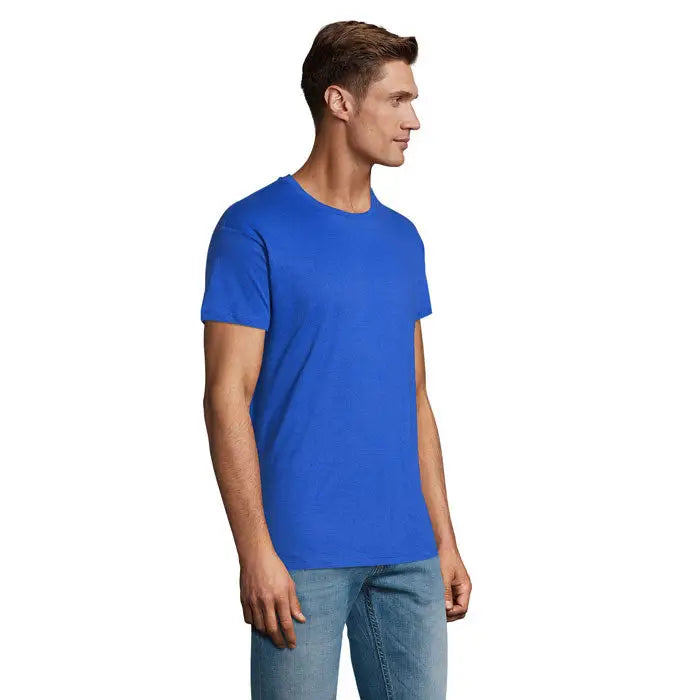 Tricou uni regent 150g în albastru regal vibrant cu mâneci scurte, guler rotund, din bumbac moale