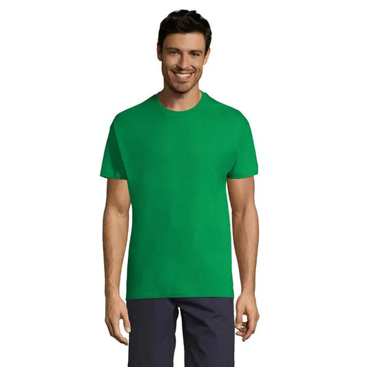 Tricou uni regent 150g verde vibrant cu mâneci scurte și guler rotund din bumbac moale