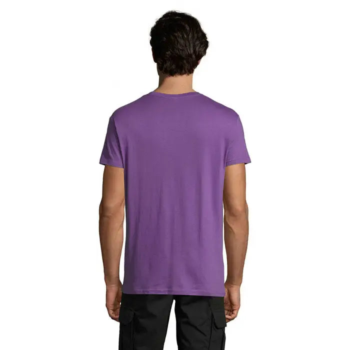 Tricou uni regent 150g din bumbac moale, culoare mov solid, mâneci scurte și guler rotund