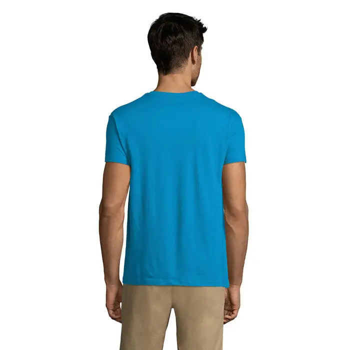 Tricou uni regent 150g albastru vibrant cu maneci scurte si decolteu rotund din bumbac usor
