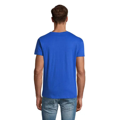 Tricou uni regent 150g albastru regal solid cu maneci scurte si guler rotund, material confortabil din bumbac