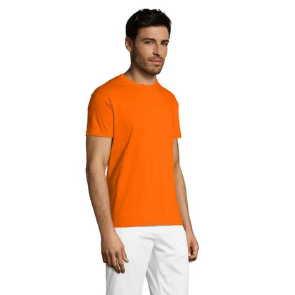 Tricou uni regent 150g tricou portocaliu aprins cu mâneci scurte și guler rotund din material de 150g