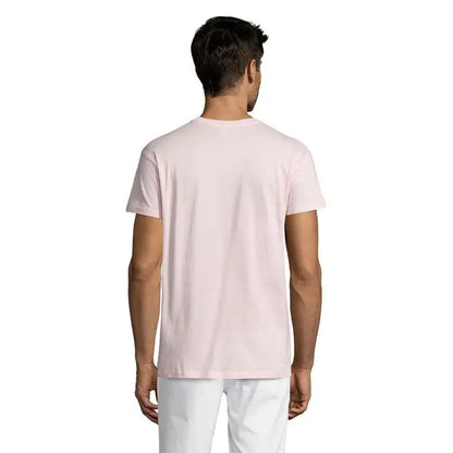 Tricou uni regent 150g roz pal cu mâneci scurte și guler rotund din bumbac fin și moale