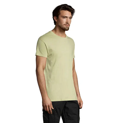 Tricou uni regent 150g verde deschis din bumbac, mâneci scurte și guler rotund pentru uz casual