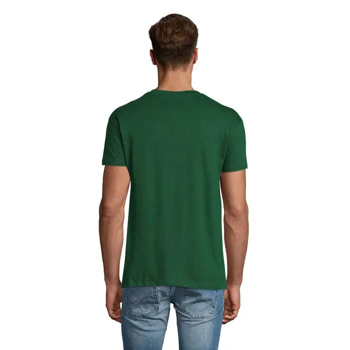 Tricou uni regent 150g de bărbați verde închis, cu mânecă scurtă și guler rotund, material rezistent de 150g