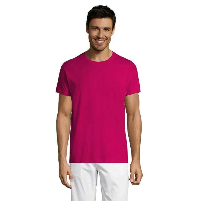 Tricou uni regent 150g magenta vibrant din bumbac moale cu design clasic si simplu