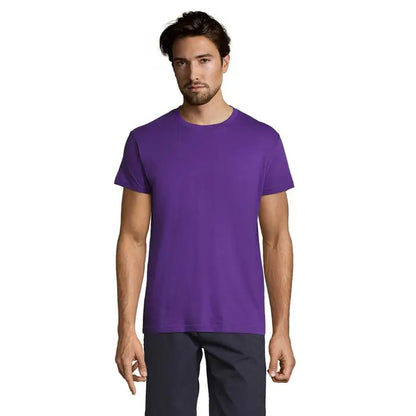 Tricou uni regent 150g mov din bumbac moale cu decolteu rotund pentru purtare confortabila
