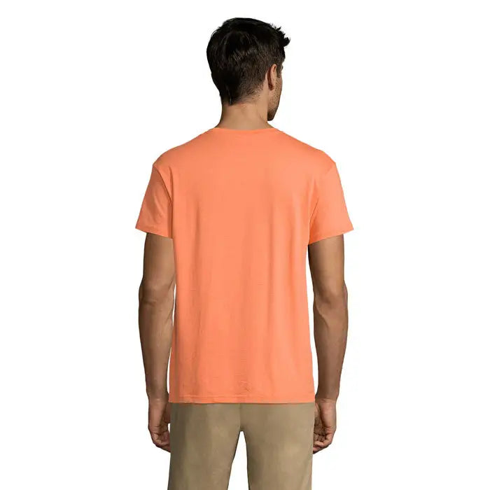 Tricou uni regent 150g solid portocaliu cu mâneci scurte și guler rotund clasic din material textil robust