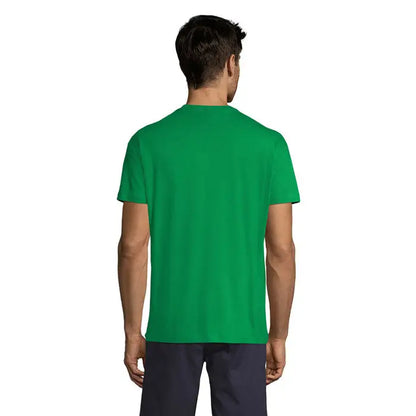 Tricou uni regent 150g verde solid cu mânecă scurtă din bumbac pentru uz casual