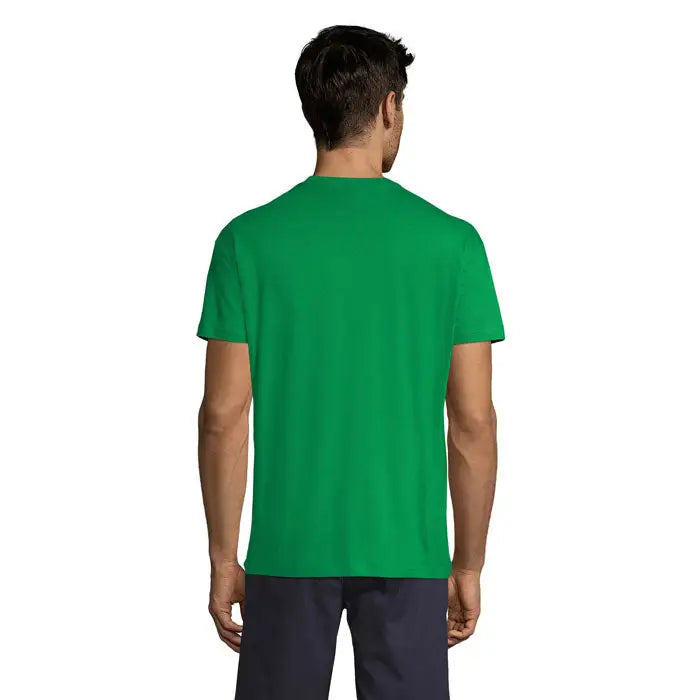 Tricou uni regent 150g verde solid cu mânecă scurtă din bumbac pentru uz casual