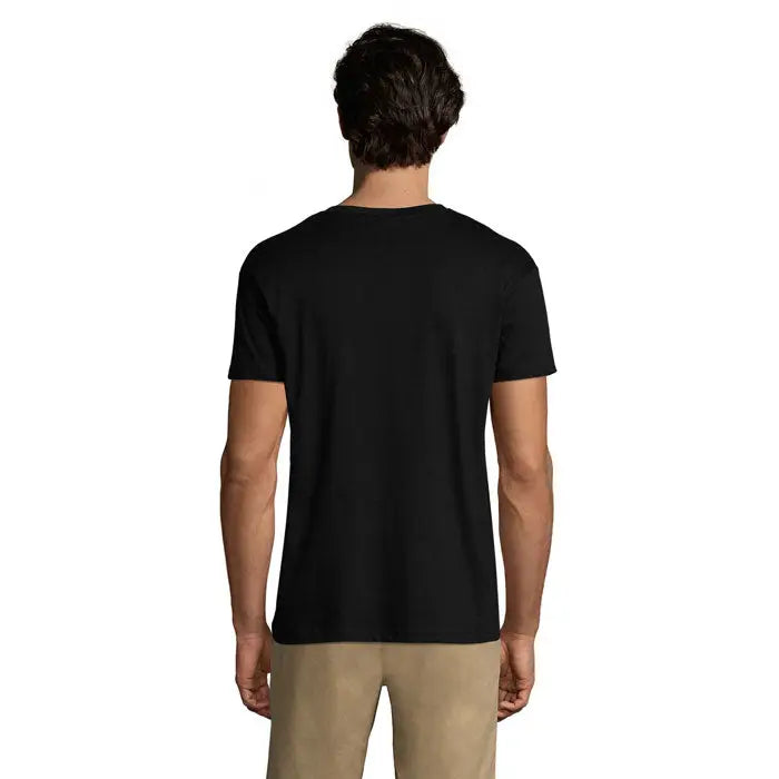 Tricou uni regent 150g negru cu maneci scurte si guler rotund din bumbac usor si confortabil