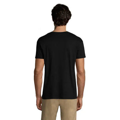 Tricou uni regent 150g negru cu mânecă scurtă și guler rotund din bumbac confortabil