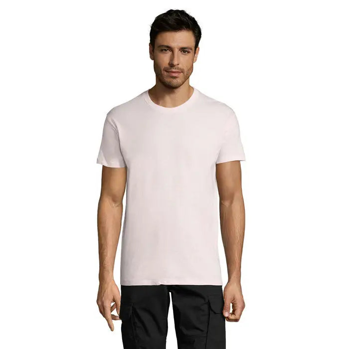 Tricou uni regent 150g alb cu mâneci scurte din bumbac moale cu guler rotund simplu