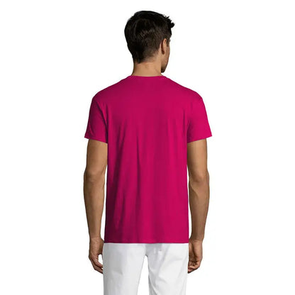 Tricou uni regent 150g magenta vibrant cu mâneci scurte, guler rotund, din bumbac moale