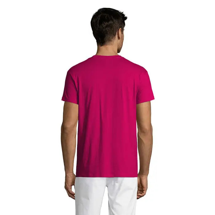 Tricou uni regent 150g vibrant magenta cu mâneci scurte din bumbac moale și guler rotund