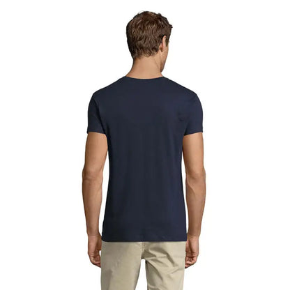 Tricou bărbătesc regent fit 150 din bumbac navy cu guler rotund clasic și mâneci scurte