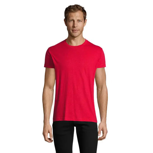 Tricou roșu regent fit trioc barbati din bumbac moale cu guler rotund