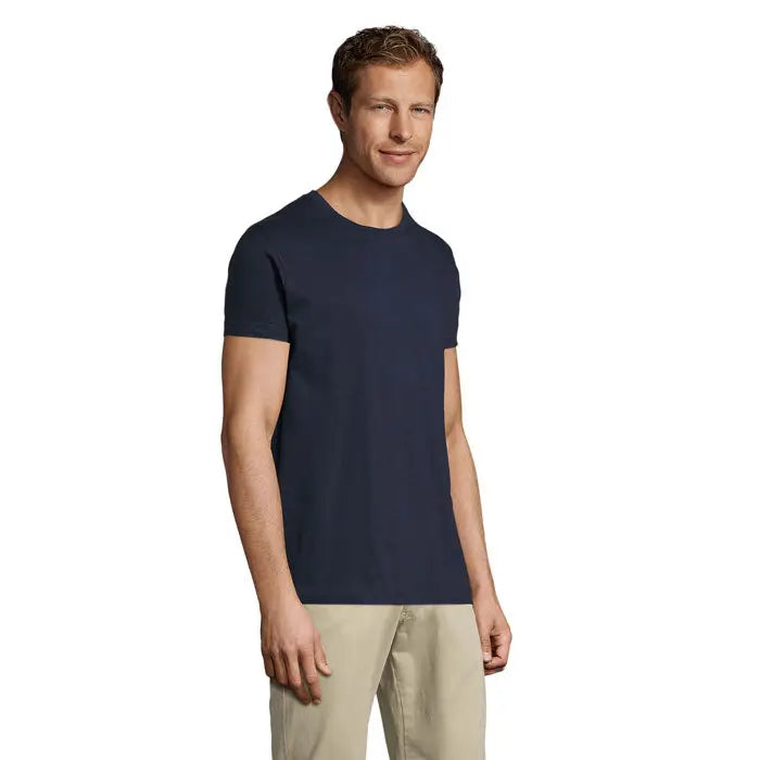 Tricou bleumarin barbati cu maneci scurte si decolteu rotund regent fit 150 pentru casual si comfort