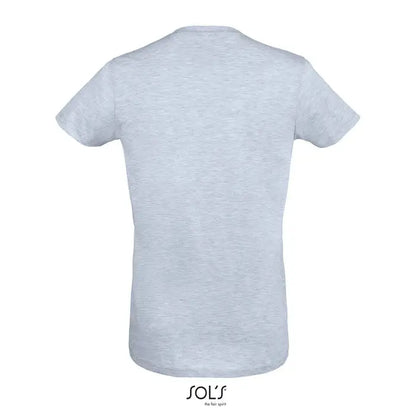 Trioc barbati regent fit 150 tricou gri melanj cu mâneci scurte și logo sols la baza hainei