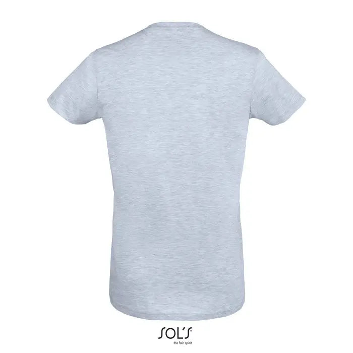Tricou barbatesc sols heather gray cu maneci scurte si guler rotund clasic model regent fit 150