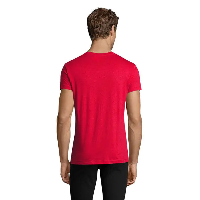Tricou roșu vibrant trioc barbati regent fit 150 cu mâneci scurte și material texturat moale