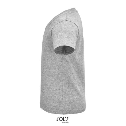 Tricou copii trioc crusader heather gri cu mâneci scurte din bumbac moale 150g cu decolteu rotund