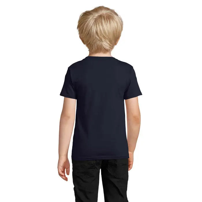 Tricou pentru copii trioc crusader albastru navy cu mâneci scurte din material de 150g