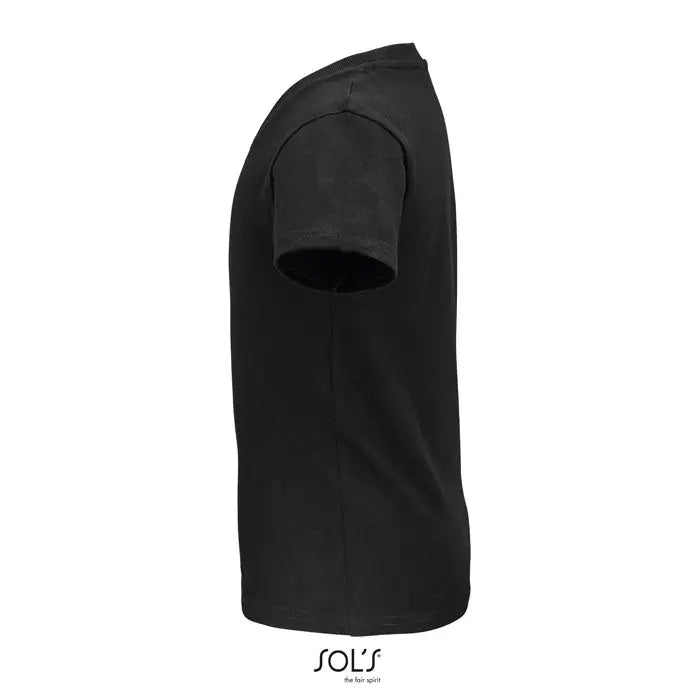 Tricou negru cu mâneci scurte trioc crusader kids 150g cu design simplu și cusături subtile