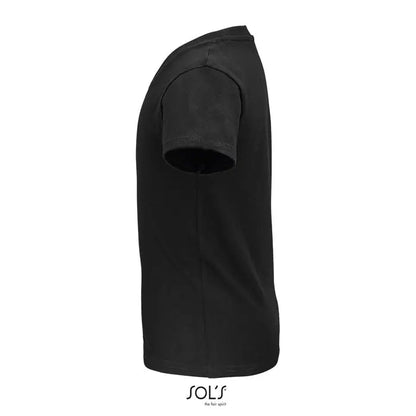 Tricou negru cu mâneci scurte trioc crusader kids 150g cu design simplu și detalii subtile de cusături