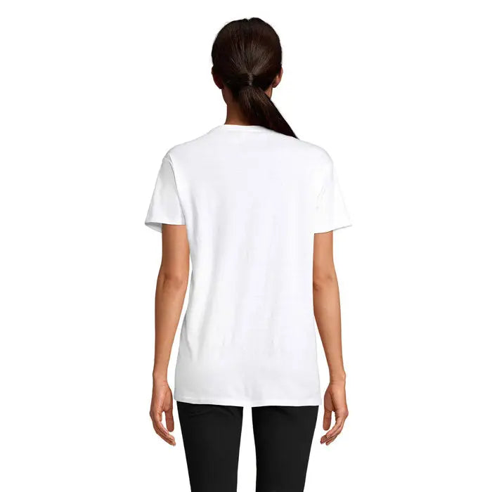 Tricou alb trioc epic uni 140g din bumbac cu decolteu rotund simplu si maneci scurte