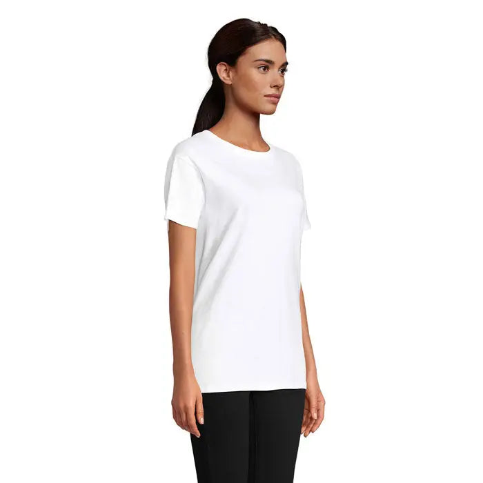 Tricou alb cu mânecă scurtă și decolteu rotund simplu din bumbac 140g trioc epic uni