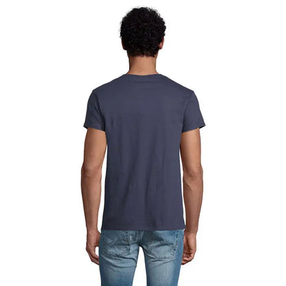 Tricou uni trioc epic 140g gri închis cu mâneci scurte și guler rotund din bumbac ușor